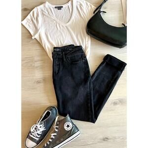 Judy Blue Black Distressed Skinny Jeans Size 3/26 Slim Fit Raw Hem